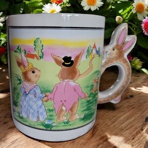 1 Vtg 94 Mccrory Stores Spring Peter Rabbit Easter Bunny Coffee Tea Mug Cup Love